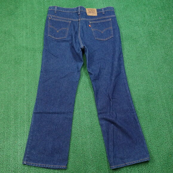 VINTAGE LEVI'S 517 BOOTCUT ORANGE TAB USA MADE DNEIM BLUE JEANS SZ 42X40 (41X30) - Picture 4 of 9